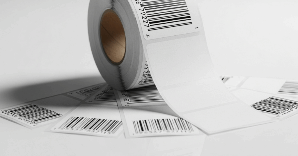 Control de inventario: empleado escaneando código de barras en almacén organizado con sistema de gestión de stock